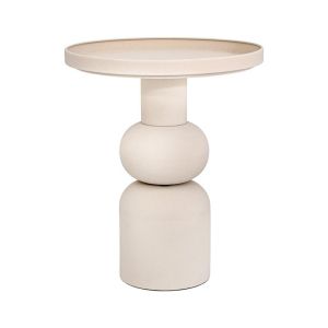 КРЪГЛА МЕТАЛНА МАСА FL620243 КРЕМАВ ЦВЯТ 40X49СМ