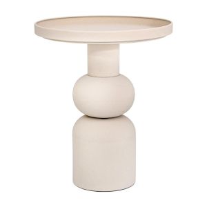 КРЪГЛА МЕТАЛНА МАСА FL620244 КРЕМАВ ЦВЯТ 45X55СМ