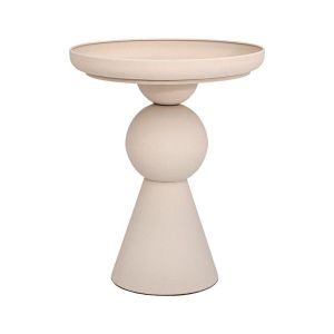 КРЪГЛА МЕТАЛНА МАСА FL620277 КРЕМАВ ЦВЯТ 41X52СМ