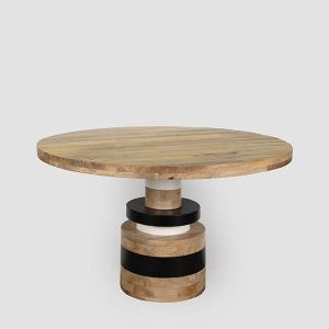 МАСА BOLD МАНГОВО ДЪРВО, НАТУРАЛНО ЧЕРНО, 120X120X74СМ