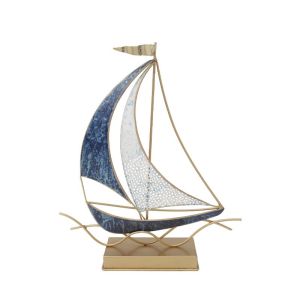 МЕТАЛЕН ДЕКОРАТИВЕН ЛОДКА ЗА МАСА - 31.1x36.8x8.3см 4/КУТИЯ