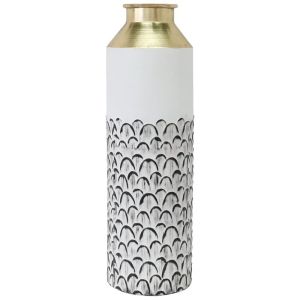МЕТАЛНА ВАЗА ЗЛАТИСТО/ЧЕРНО/БЯЛ ЦВЯТ - φ17.8x68.6см 4/KIB