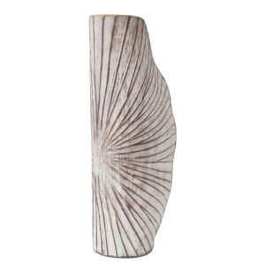 МЕТАЛНА ВАЗА КАФЯВА АНТИЧНА С ПОЛУКРЪГЛИ ЛИНИИ - 22.9x48.9x11.4см 4/KIB