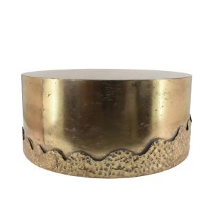 МЕТАЛНА МАСА ЗЛАТИСТА КРЪГЛА ВЪЛНООБРАЗНА ОСНОВА - Φ82x36.5см 1/KIB