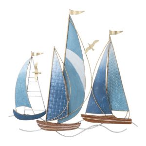 МЕТАЛНА СТЕННА ДЕКОРАЦИЯ 3 ЛОДКИ И ПТИЦИ - 66x65.4x4.4 см 4/КУТИЯ