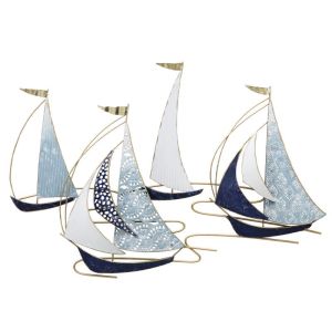 МЕТАЛНА СТЕННА ДЕКОРАЦИЯ 4 ЛОДКИ - 83.8x54.6x5.1 см 4/КУТИЯ