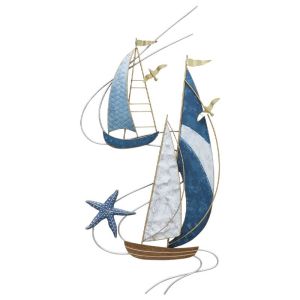 МЕТАЛНА СТЕННА ДЕКОРАЦИЯ С 2 ЛОДКИ - 43.2x88.3x3.2см 4/КУТИЯ