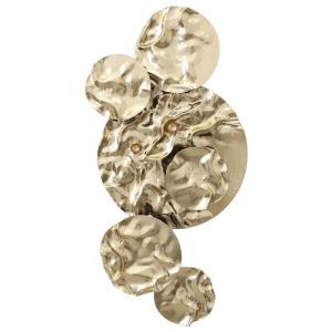 МЕТАЛНА СТЕННА ДЕКОРАЦИЯ СЪС ЗЛАТНИ КРЪГОВЕ, РУСТИКАЛ - 41.3x81.9x5.1см 4/KIB