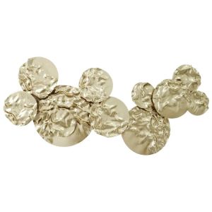 МЕТАЛНА СТЕННА ДЕКОРАЦИЯ СЪС ЗЛАТНИ КРЪГОВЕ, РУСТИКАЛНА - 130.2x60.3x6.4см 4/KIB