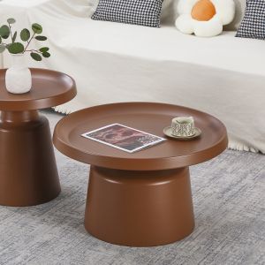 МЕТАЛНА ХОЛНА МАСА GINOZE В КАФЯВ ЦВЯТ D70X42,5 СМ