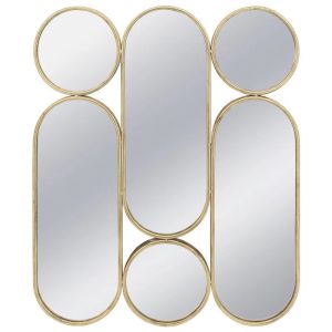 Метално стенно огледало за злати кръгове/овал (композиция X6) - 75.5x2.5x90.5см 1/kib