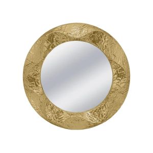 Метално стенно огледало златист кръг/бяло - Φ60x5.5см 1/kib