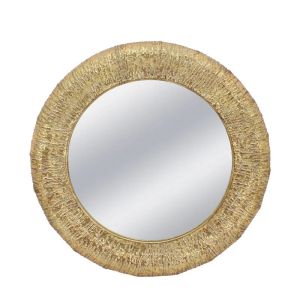 Метално стенно огледало златисто кръгло/отлято - Φ85.5x5.5см 1/kib