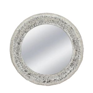 Метално стенно огледало сребърно кръгло/отлято - Φ85.5x5.5см 1/kib
