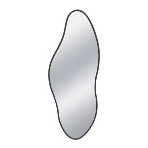 Метално стенно огледало черно вълновидно овало - 44x2.5x109.5см 1/kib