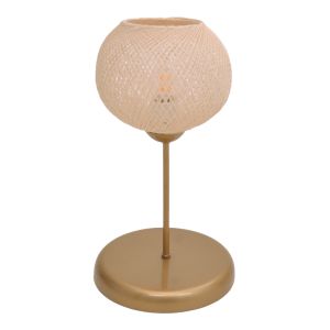 Настолна лампа Gaia E27 златна метална D22x37см