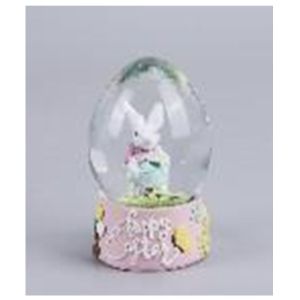 Полирезинова водна топка със заек в розов цвят 7x7x11 см