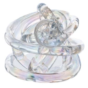 ПРОЗРАЧНА СТЪКЛЕНА ИРИДЕСЦЕНТНА ДЕКОРАЦИЯ 15 СМ