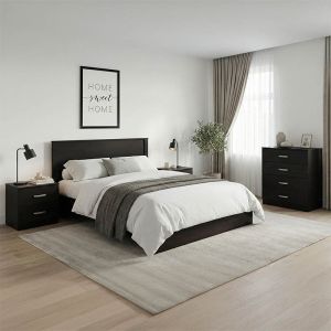 СПАЛЕН КОМПЛЕКТ ATHOS WENGE С ЛЕГЛО 140X200 СМ, КОМПЛЕКТ ОТ 4 ЧАСТИ