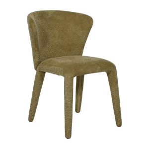 ТРАПЕЗАРЕН СТОЛ BRIELLE С ТАПИЦЕРИЯ ОТ ПЛАТ В МАСЛЕН ЦВЯТ 54X61X81СМ