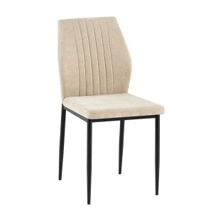 ТРАПЕЗАРЕН СТОЛ FL25410 БЕЖОВ ПЛАТ С ЧЕРНИ МЕТАЛНИ КРАКА 42X58X87СМ