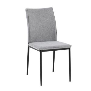 ТРАПЕЗАРЕН СТОЛ FL25414 СВЕТЛОСИВ ПЛАТ С ЧЕРНИ МЕТАЛНИ КРАКА 44X60X86СМ