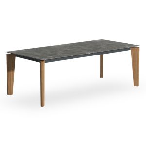 ТРАПЕЗАРНА МАСА CERRIG SM6496.10 ТОПЛОПРЕНОСЕН АЛУМИНИЙ - СИВ СИНТЕРОВАН КАМЪК 220X100X75H