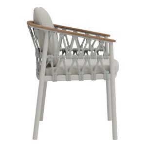 ТРАПЕЗЕН СТОЛ STREAM HM6427.02 КРЕМАВО БЯЛ АЛУМИНИЙ - БЕЖОВ РЕМЪК С ВЪЖЕ И ОЛЕФИНОВ ПЛАТ 59X63X85ВСМ.