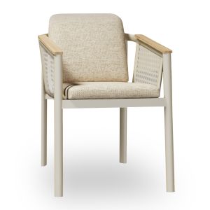 ТРАПЕЗЕН СТОЛ ZEFYR SM6500.02 БЕЖОВ АЛУМИНИЙ И МРЕЖАСТ ПЛАТ 56.5X60.5X71.5H