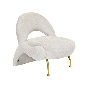 ФОТЬОЙЛ FL6654, ЦВЯТ БЯЛ, ЗЛАТИСТ, МЕТАЛНИ КРАКА, 80X86X81СМ