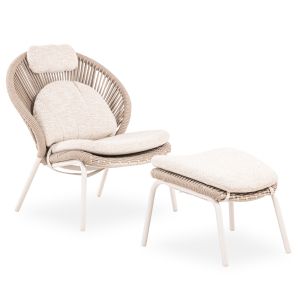 ФОТЬОЙЛ С ПОСТАВКА ЗА КРАКА TEMPORAL SM6400.01 АЛУМИНИЕВИ ВЪЗГЛАВНИЦИ С БЕЖОВ ЦВЯТ СЛОНОВА КОСТ 83.5X91X115В