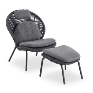 ФОТЬОЙЛ С ПОСТАВКА ЗА КРАКА TEMPORAL SM6400.02 АЛУМИНИЕВ ЦВЕТЕН ВЪГЛИЩЕ И ВЪЗГЛАВНИЦИ 83.5X91X115В