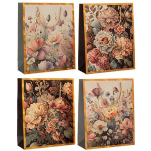 Хартиена торбичка с цветя 31x42x12cm 4 дизайна