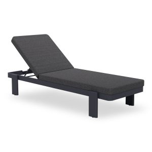 ШЕЗЛОНГ С ВЪЗГЛАВНИЦА BARON SM6484.01 ТЪМНО СИВ АЛУМИНИЙ И ОЛЕФИН 203X77X31СМ.