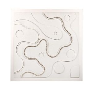 3d абстрактна картина кръгове, бежово 100x3x100см