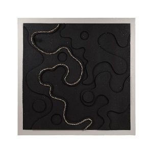 3d абстрактна картина с кръгове черно 100x3x100см