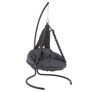 Hanging Nest August Hm5922.10 Macrame Rope And Steel In Anthracite Color 123x113x145hcm.