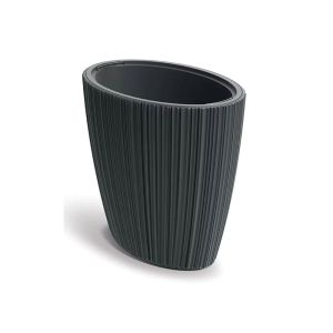 ORO ОВАЛНА ТЪМНО СИВА ПЛАСТМАСОВА САКСИЯ 40X60X54 СМ
