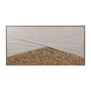 Абстрактна картина бяло-златно 122x4.5x62см