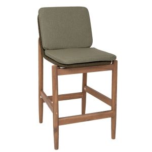 БАР СТОЛ MASAYA В ЕСТЕСТВЕН ЦВЯТ С ВЪЗГЛАВНИЦА В КАКИ, ИЗРАБОТЕН ОТ АКАЦИЕВО ДЪРВО, И 57X50X95СМ