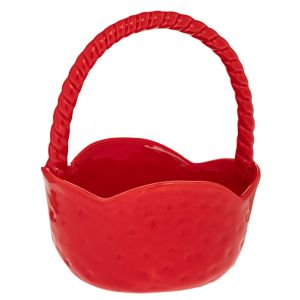 БЯЛА КЕРАМИЧНА КОШНИЦА С РЪКА 14.5Х13Х18СМ