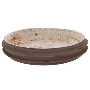 БЯЛА КЕРАМИЧНА ЧИНИЯ С ЧЕРНА ОСНОВА 37X37X5 СМ