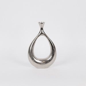 Ваза металик сребърно 23.5x8x36см