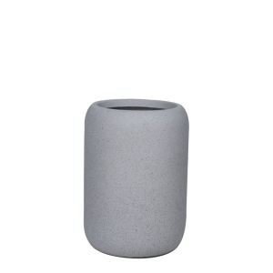 Висока малка саксия от фибърклай сива гранитна помпа с буче - Φ32x45см