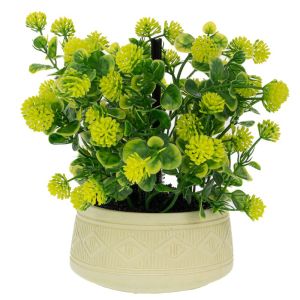 ДЕКОРАТИВНА ЗЕЛЕНА ТРЕВА В САКСИЯ С АРОМАТ В ПОДАРЪЧНА КУТИЯ (ТИБЕТОК ВЕЧЕРЕН АРОМАТ НЕФРИТ) 18X15X21,5 СМ