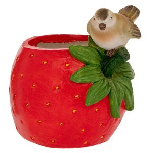 ДЕКОРАТИВНА САКСИЯ ОТ ПОЛИРЕЗИН С ФОРМА НА ЯГОДА 28X22X25 СМ