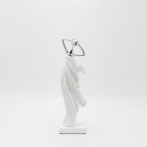 Декоративна скулптура жена сребърна 9.5x6.5x32см