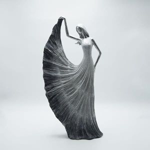 Декоративна скулптурна фигура от полирезин със златна повърхност 24x10.5x48.5см