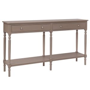 ДЪРВЕНА КОНЗОЛА В СИВ ЦВЯТ С 2 ЧЕКМЕДЖЕТА 150X33X80СМ