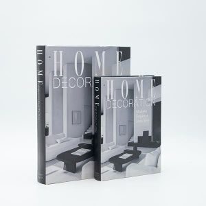 Дървена кутия-книга S/2 черно-бяло-сиво 28.5x22x4см / 22x17x3см